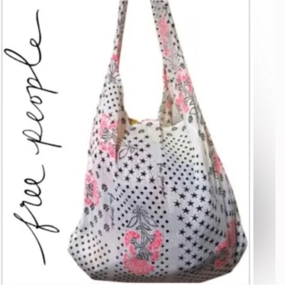 Free People White and Pink Satchel